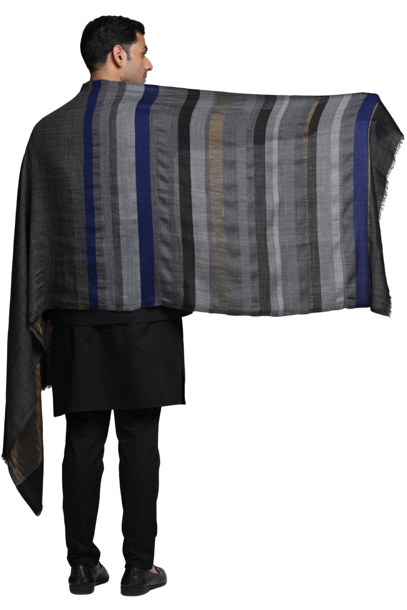 Taroob Handwoven look Fine Wool Zari Stole