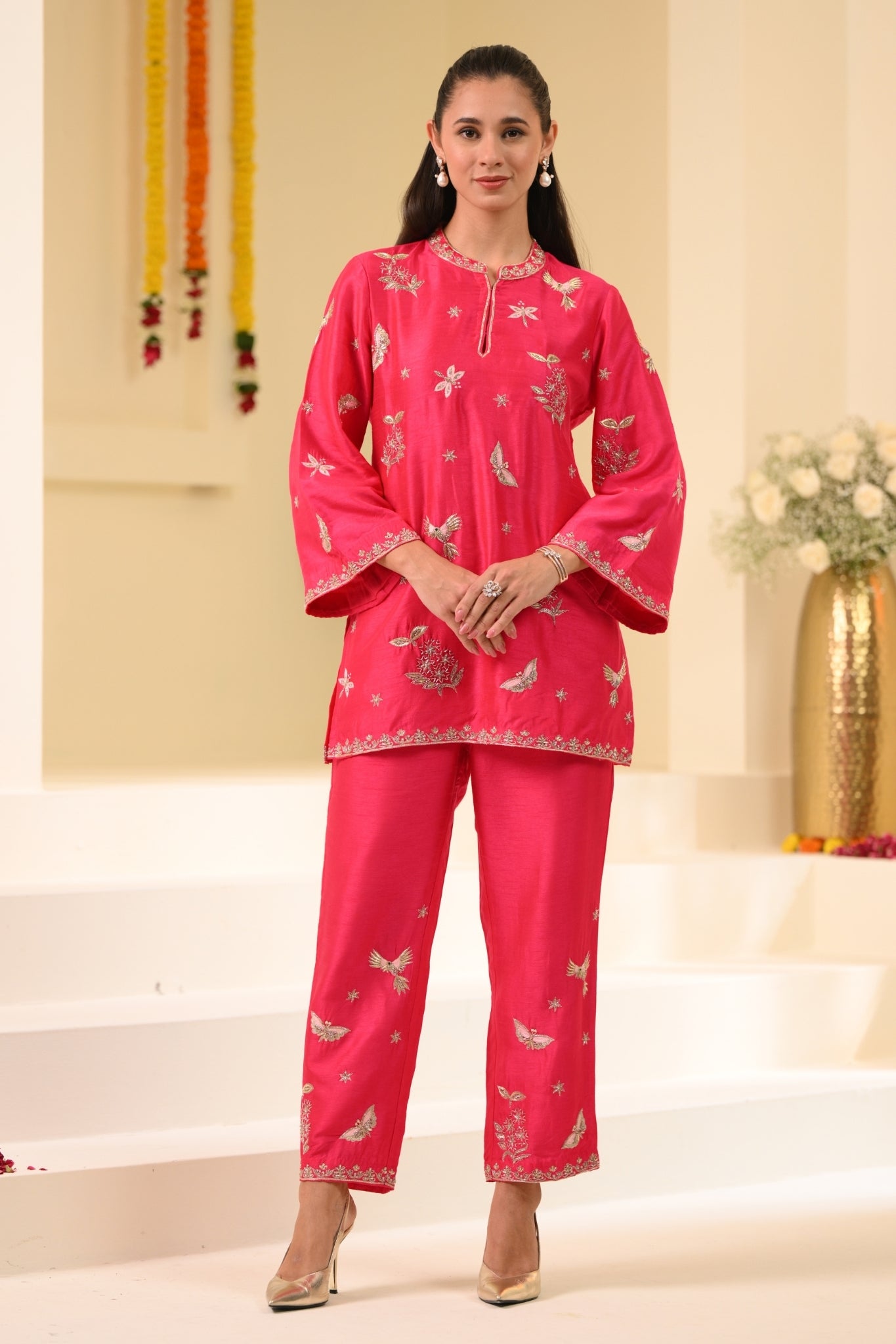 Taroob Flowers & Bugs Hand Embroidered Kurta Set