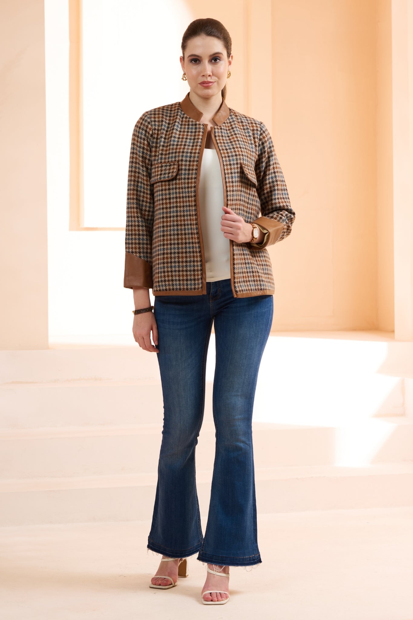 Wool Plaid Women Jacket