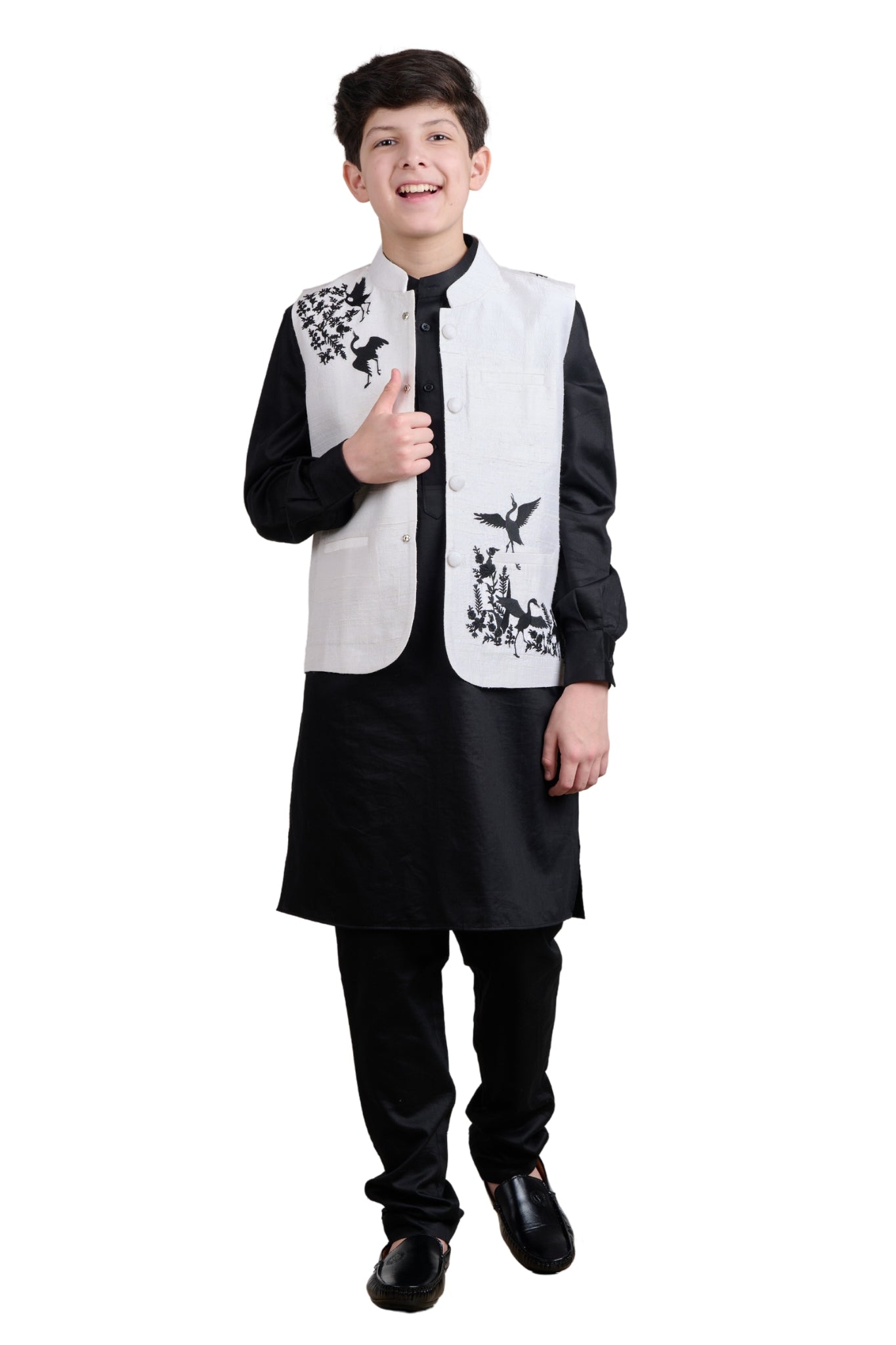 Embroidered Silk Nehru Jacket , Boy's Bandi
