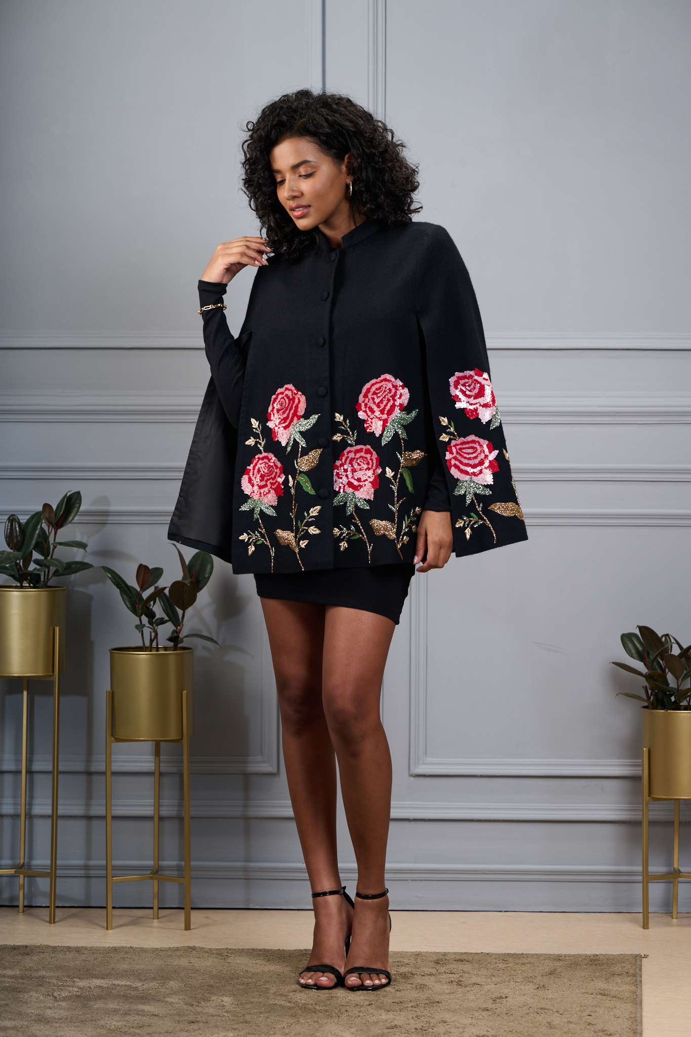 Glorious Roses Embroidered Cape