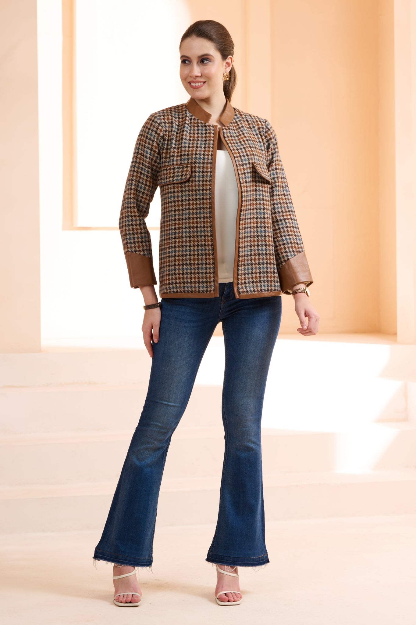 Wool Plaid Women Jacket