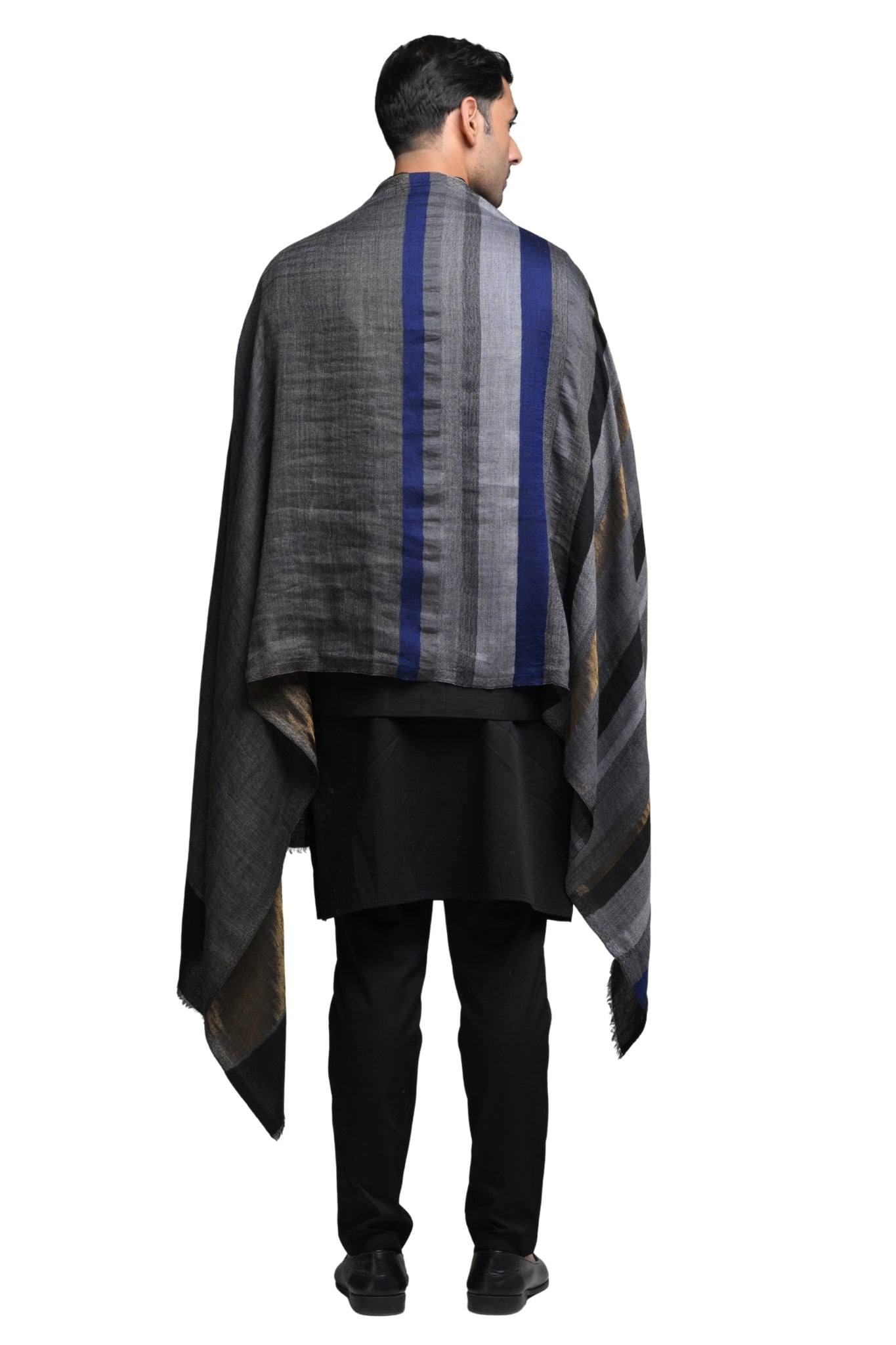 Taroob Handwoven look Fine Wool Zari Stole