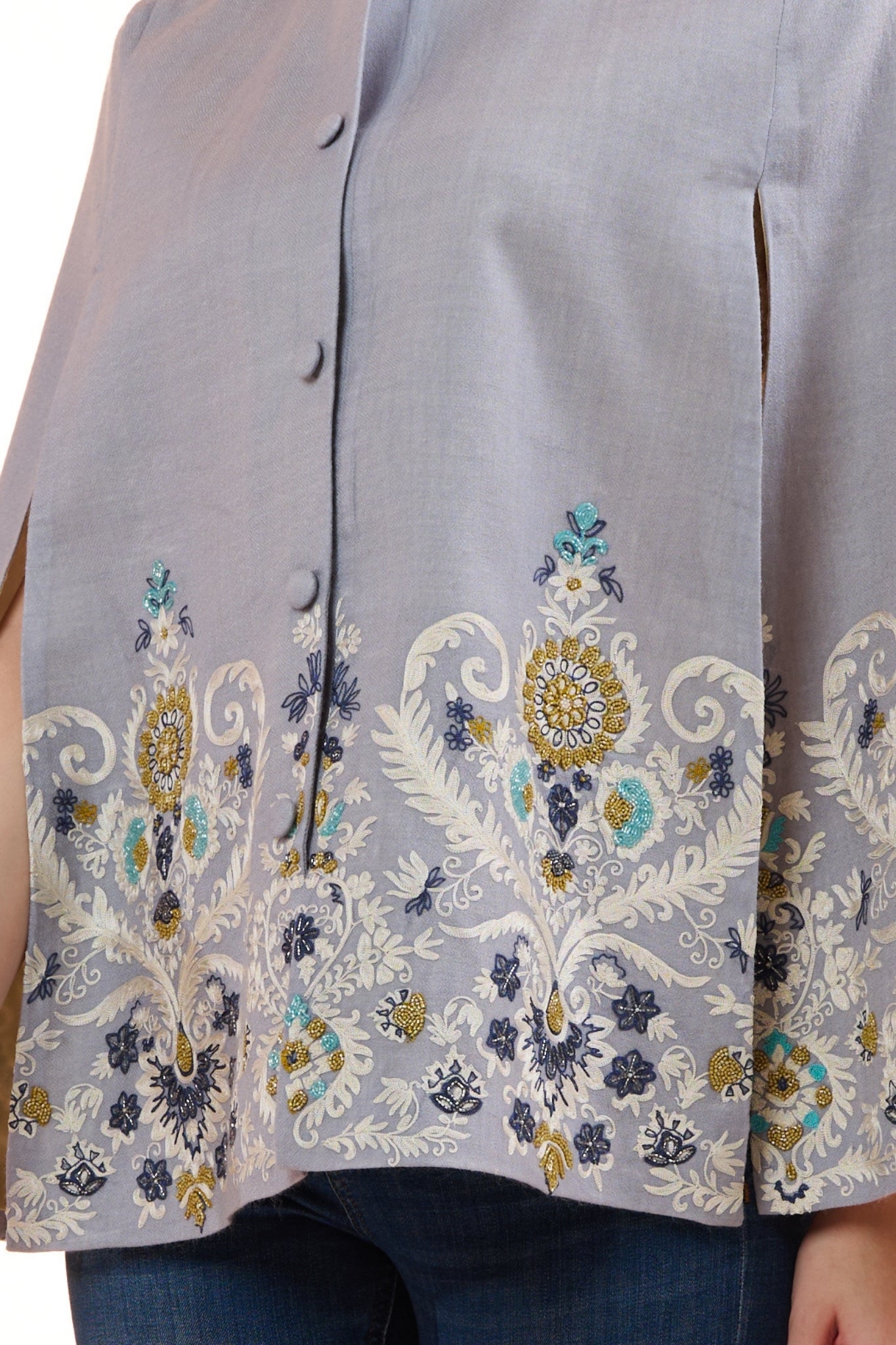 Floral Damask Embroidered Cape