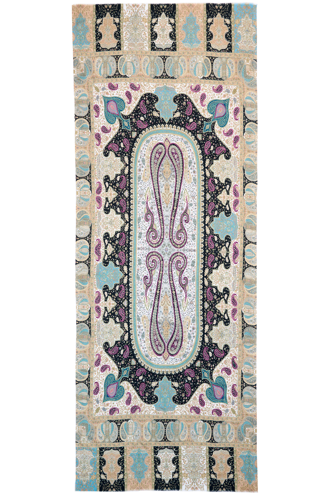 Women's Bold Paisley Wool Kalamkari Stole