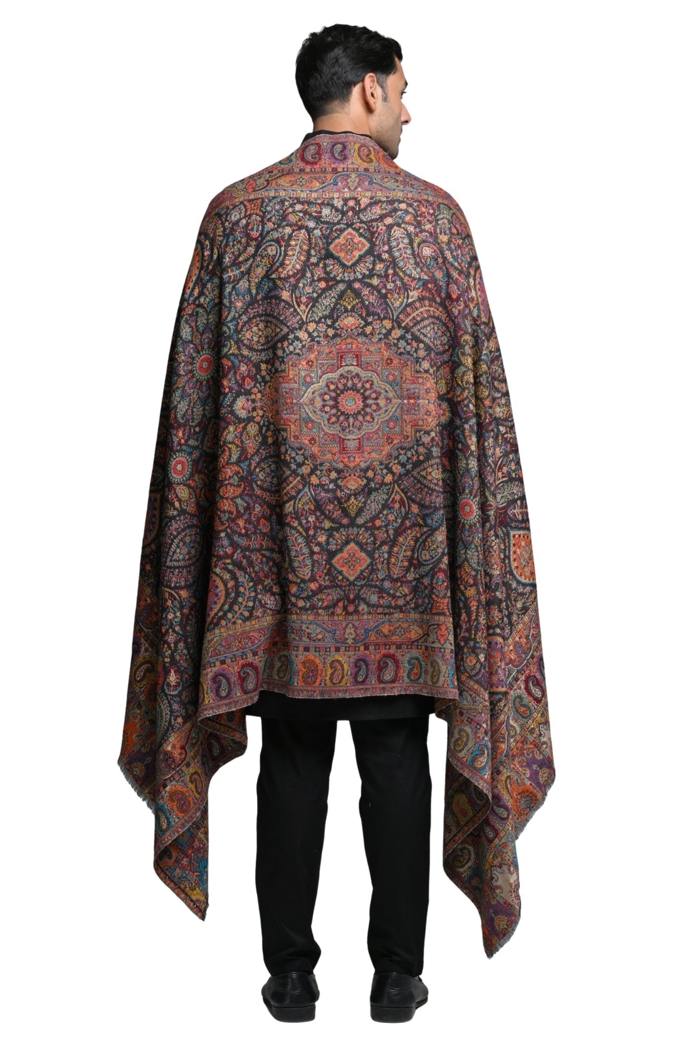 Taroob Regal Kashmiri Resham Reversible Shawl