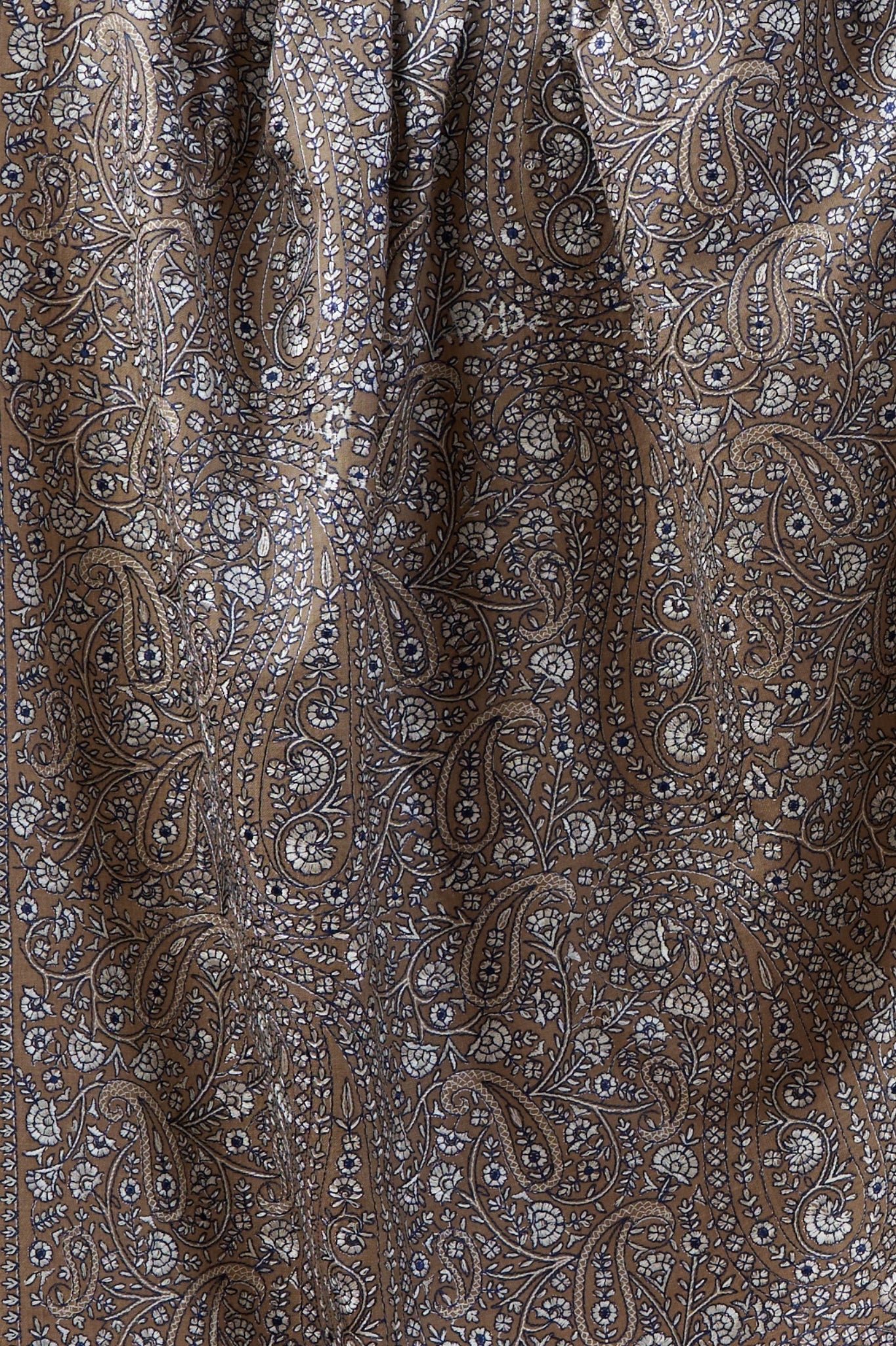 Embroidered Paisley Fine Wool Shawl