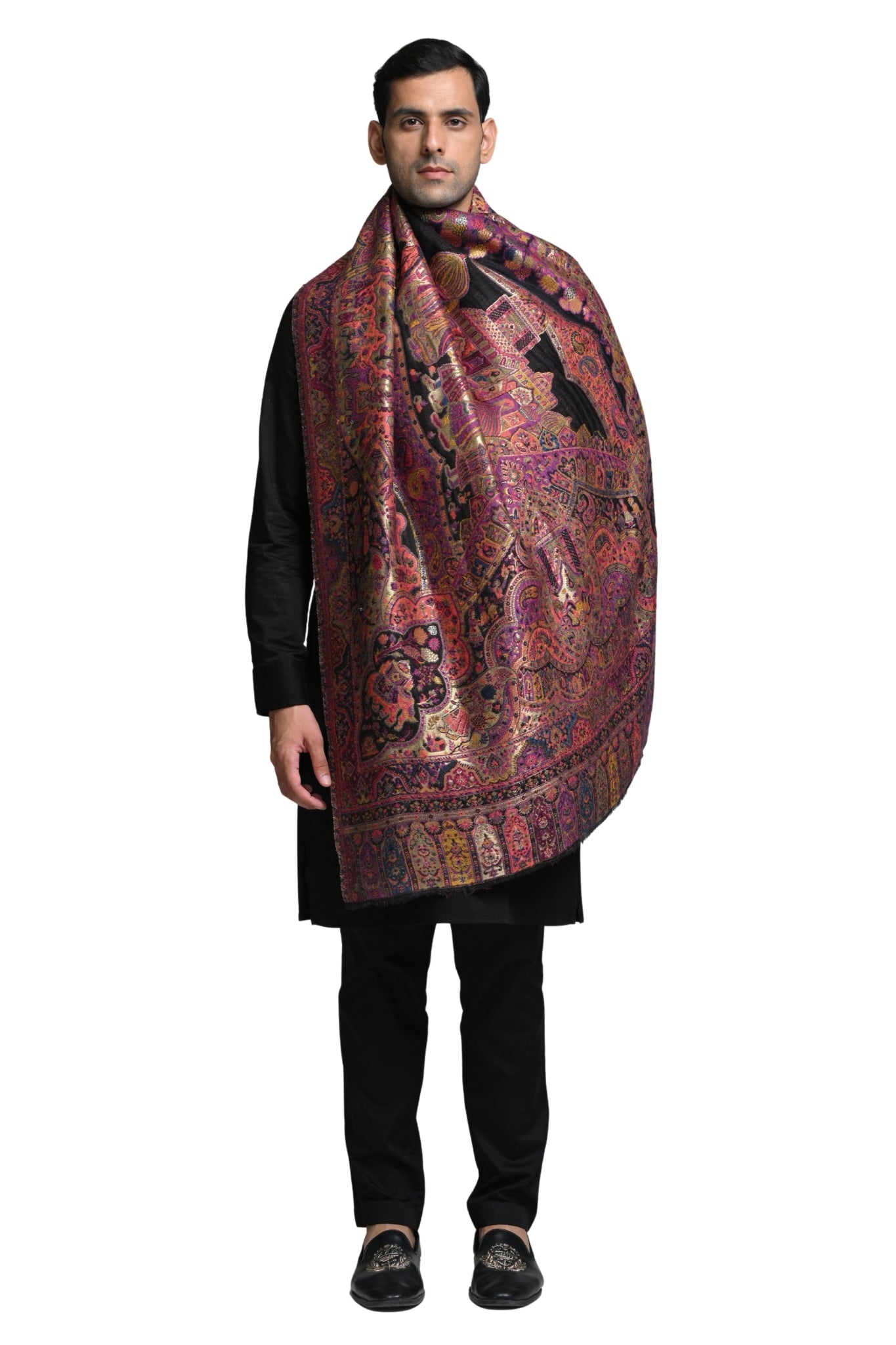 Taroob Mughal Baraat Resham Reversibale Shawl