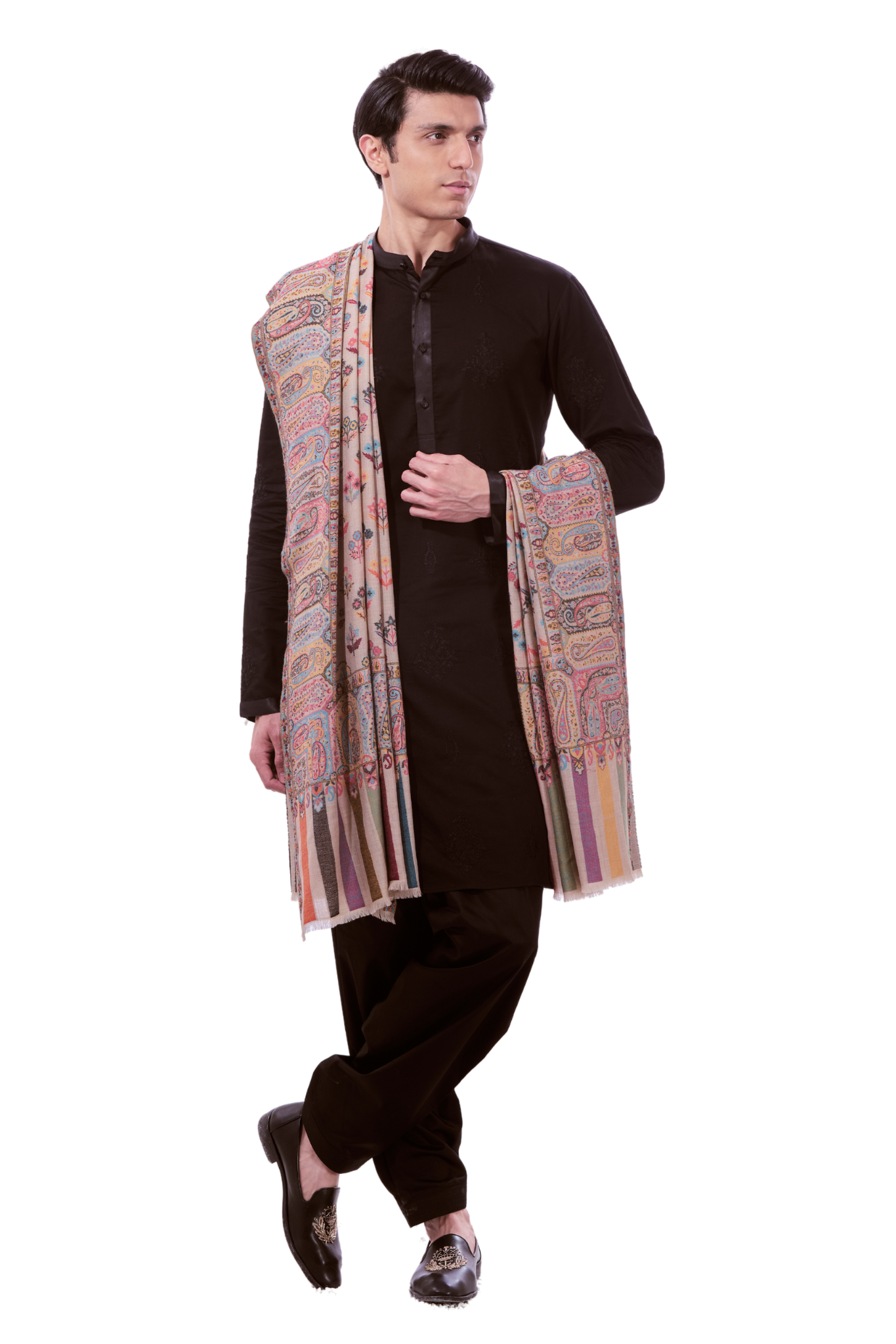 Men's Super Soft Ethnic Fine Wool Kaani Dusala