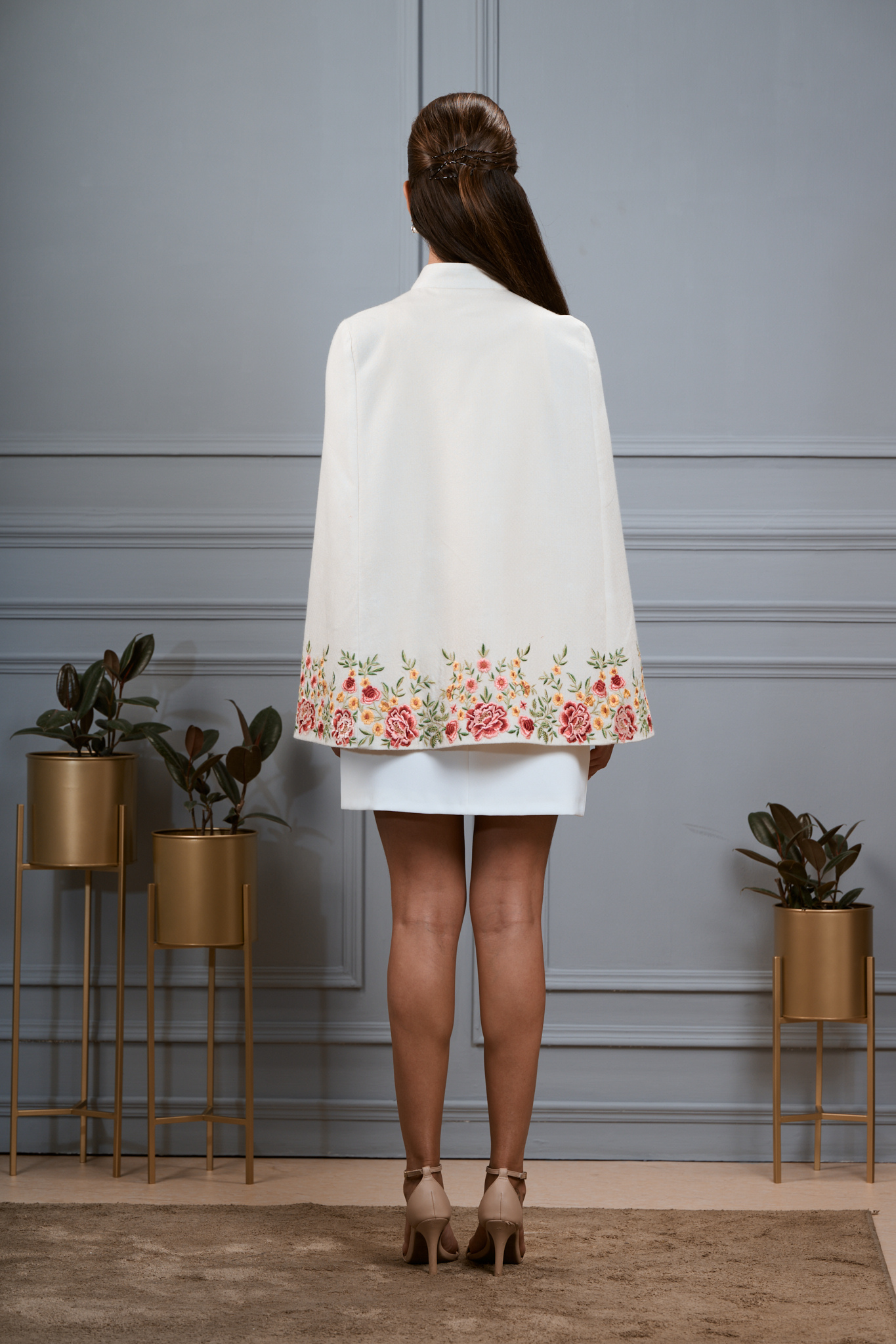 Floral Meadow Embroidered Cape