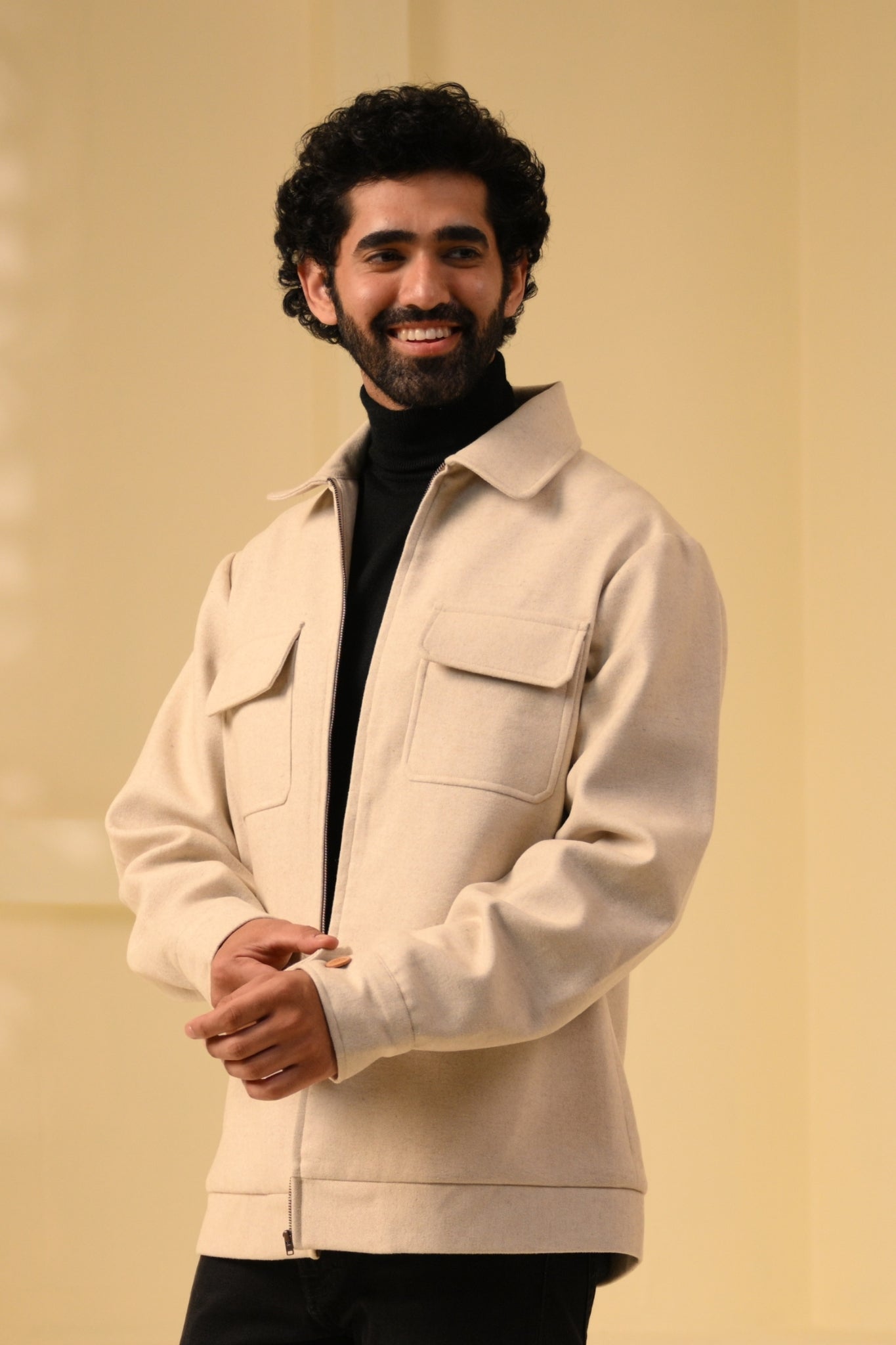 Taroob Wool Cashmere Collar Jacket