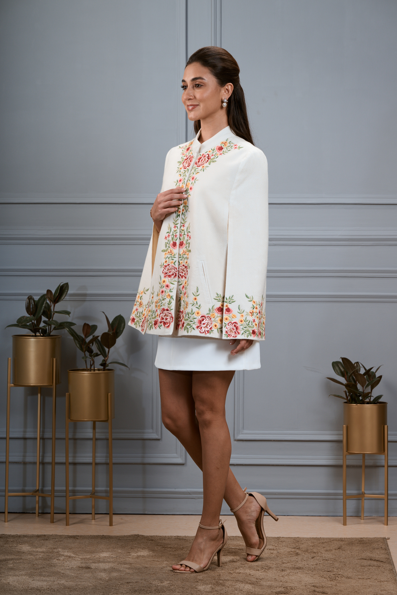 Floral Meadow Embroidered Cape