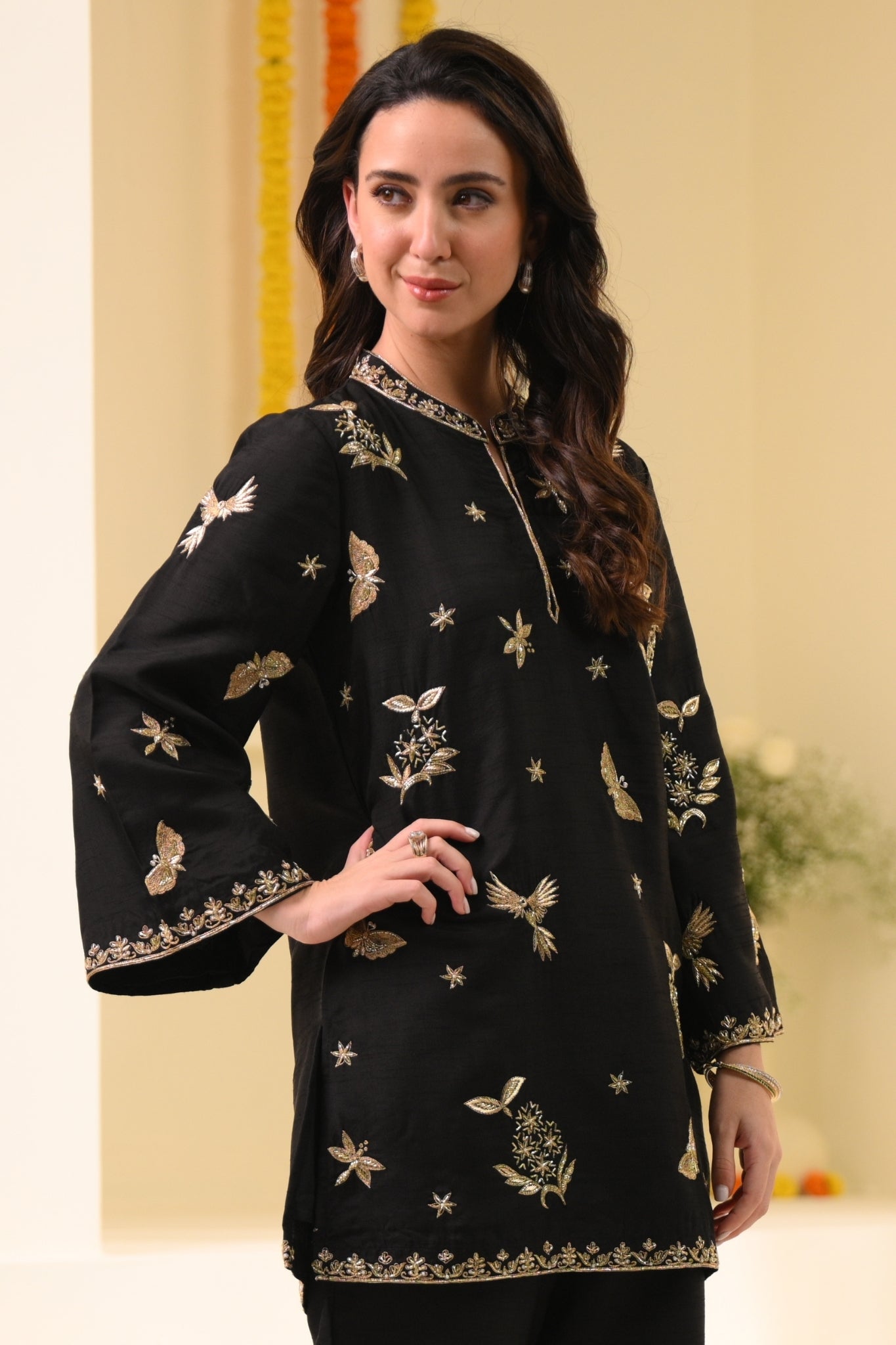 Taroob Flowers & Bugs Hand Embroidered Kurta Set
