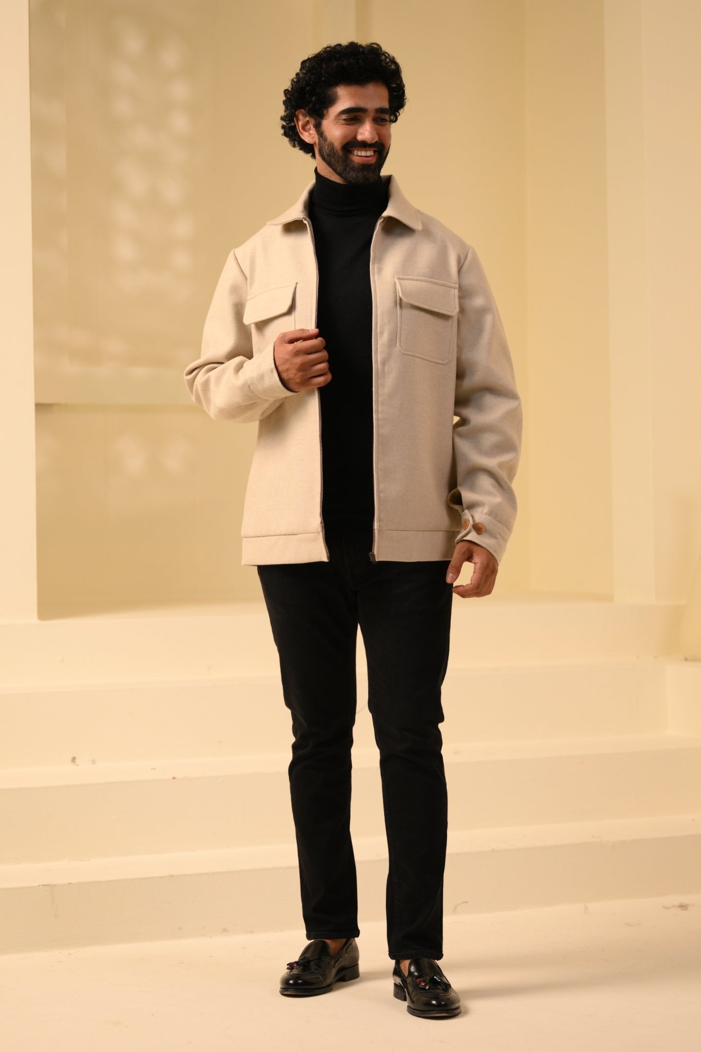 Taroob Wool Cashmere Collar Jacket