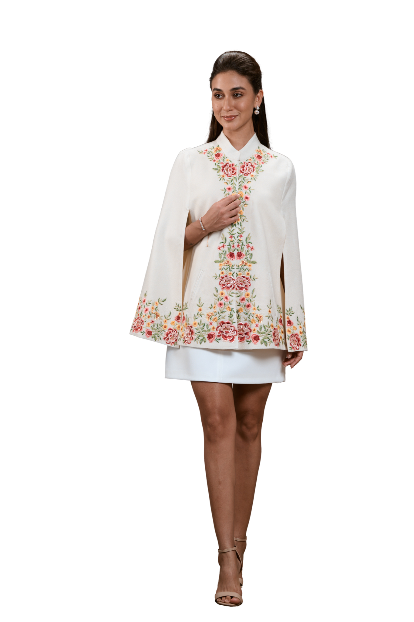 Floral Meadow Embroidered Cape