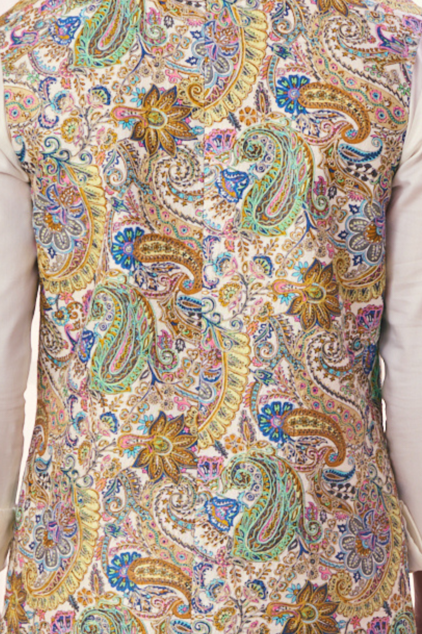 Colorful Paisley Embroidered Kalamkari Nehru Jacket