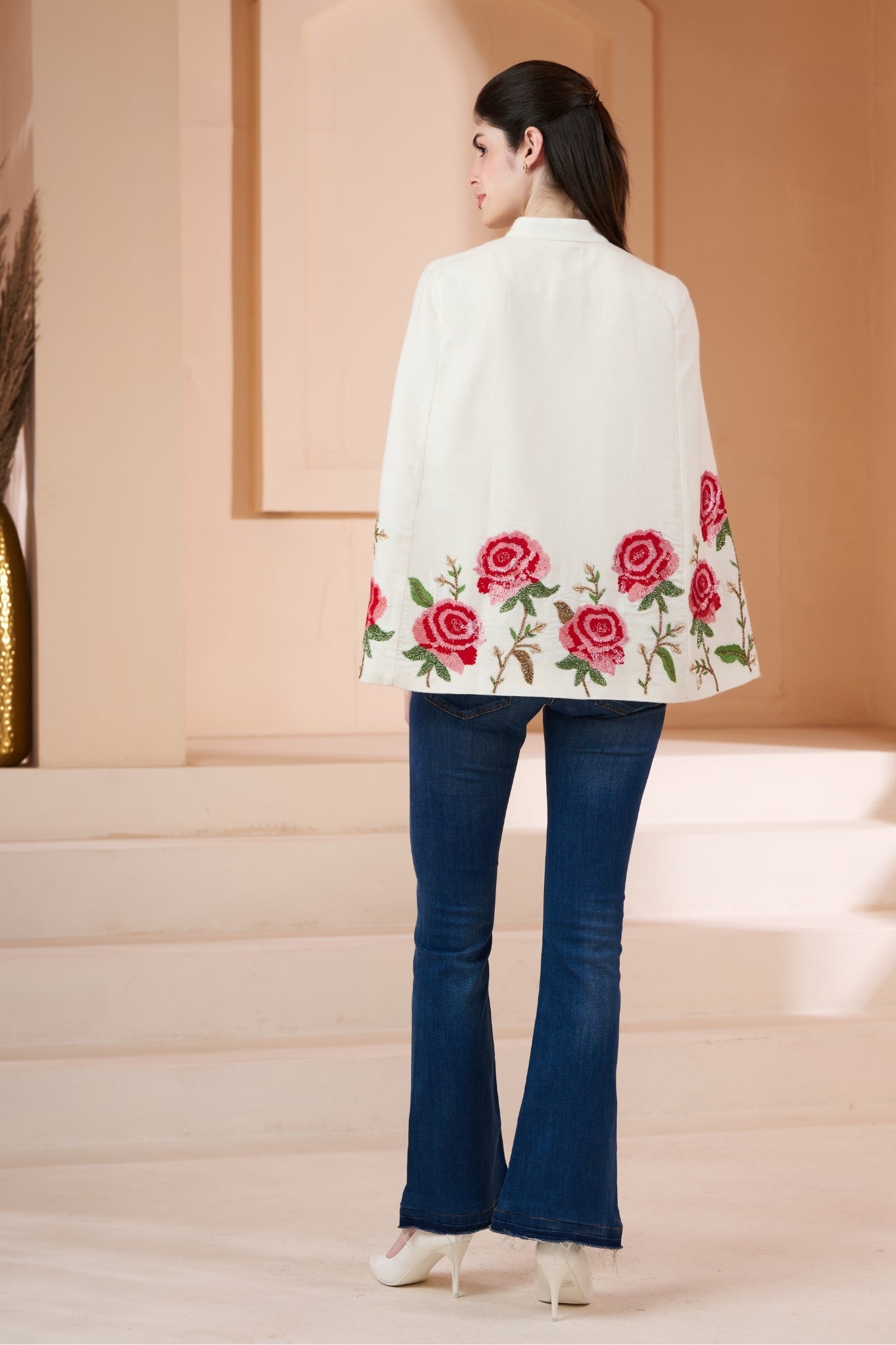 Glorious Roses Embroidered Cape