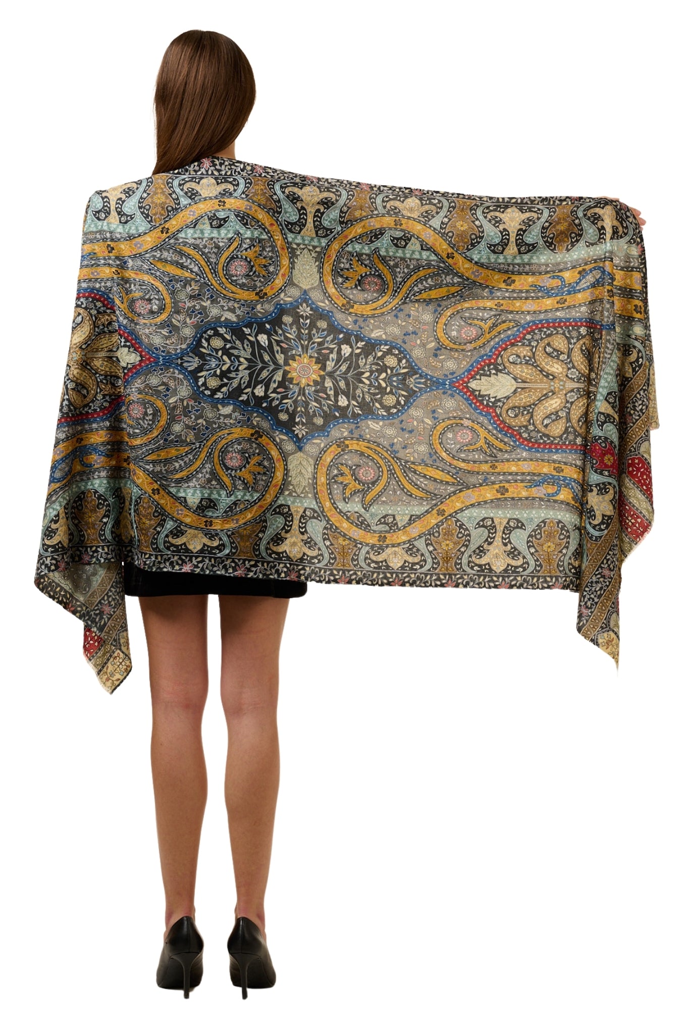 Taroob Embroidered Kashmiri Kalamkari Stole