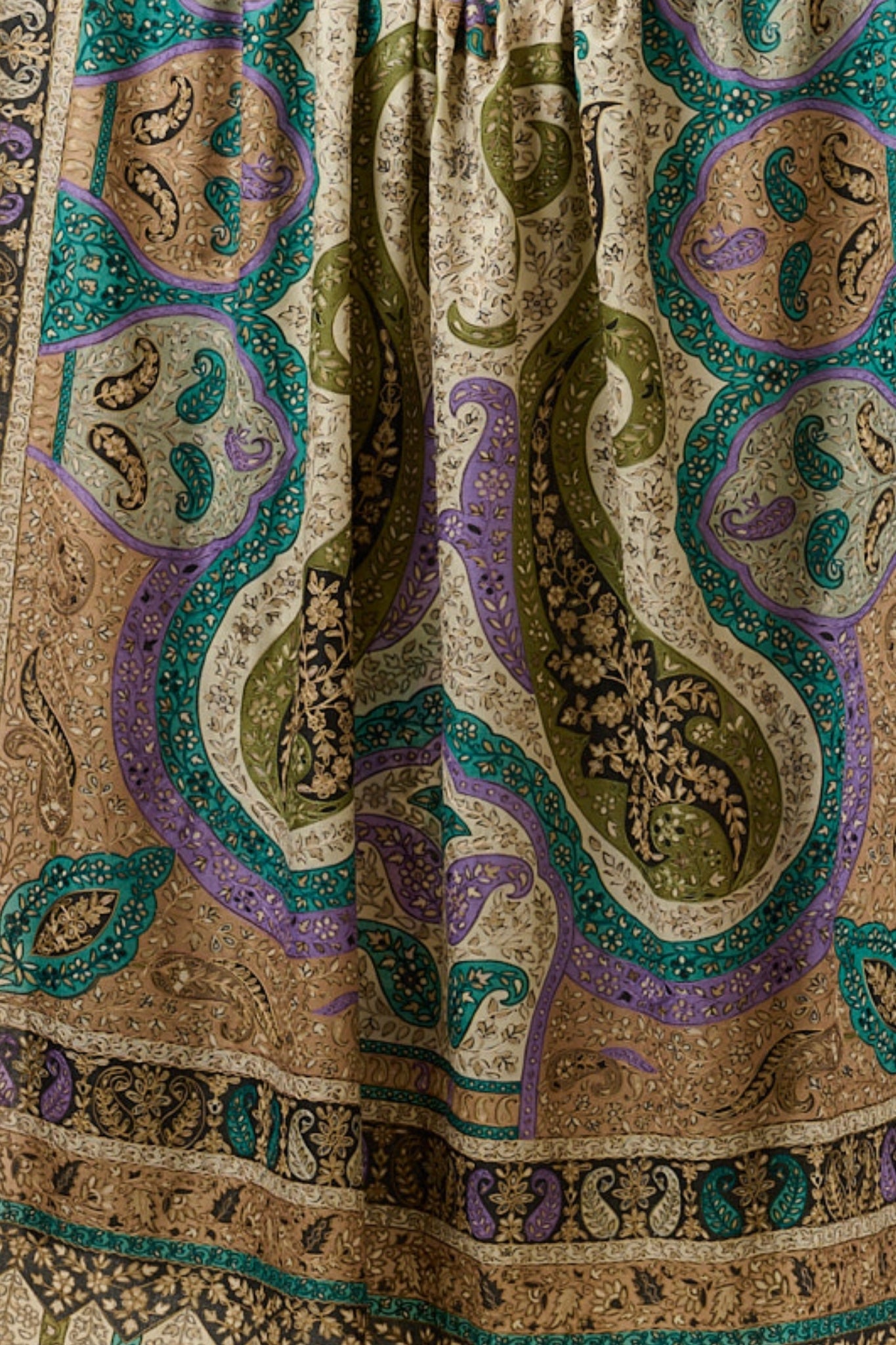 Taroob Beautiful Paisley Wool Kalamkari Shawl