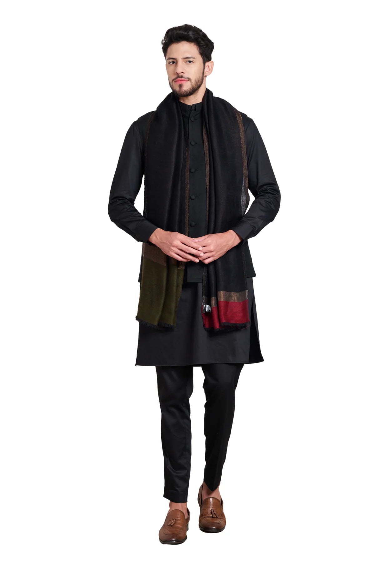 Shop His Her Gift Set of Men s Zari Stole and Women s Kaani Shawl Taroob Official Site