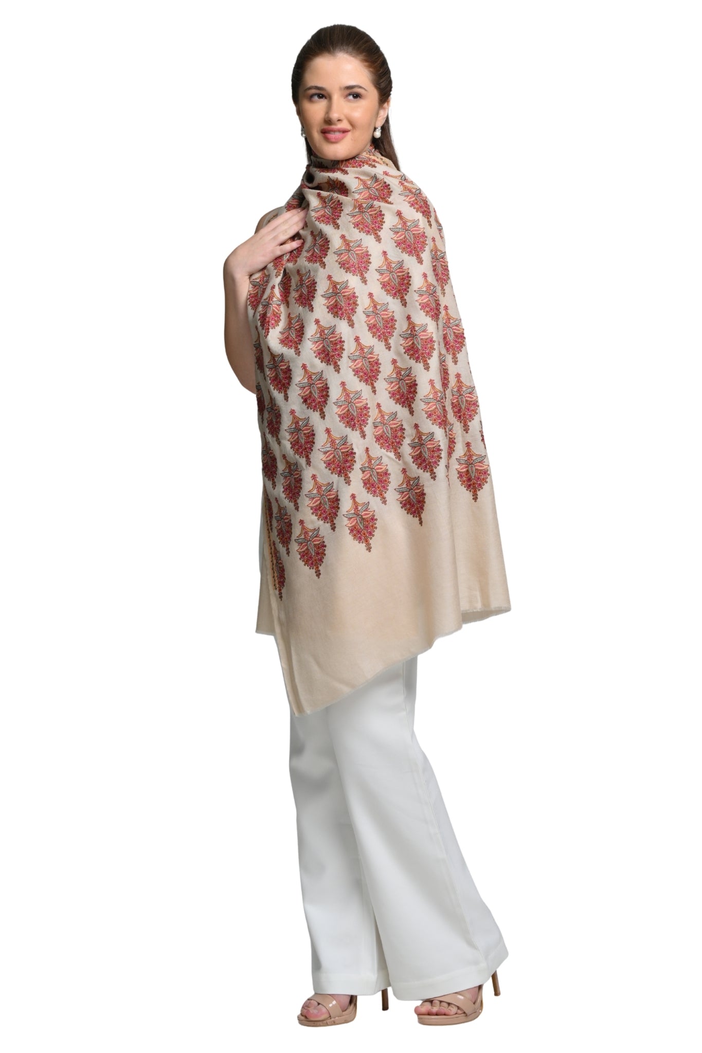 Taroob Embroidered Jamawar Stole