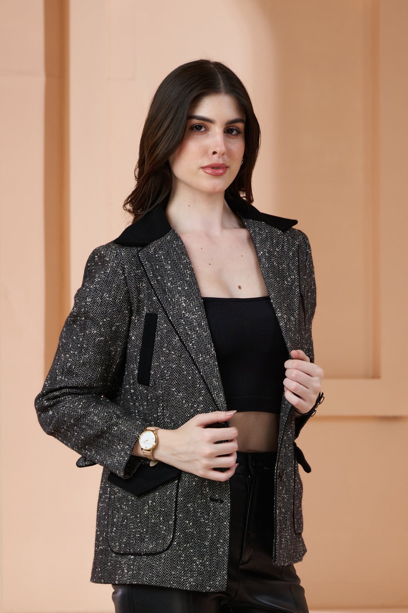 Herringbone Wool Blazer