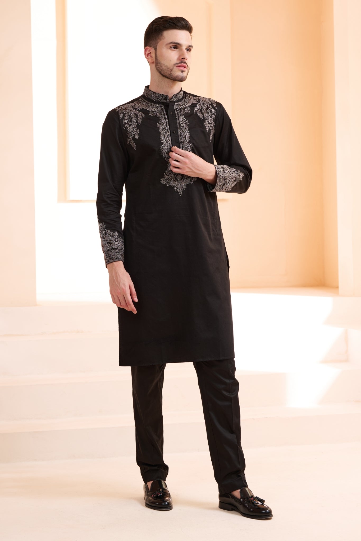 Emrboidered Zari Dori Work Kurta Pajama Set