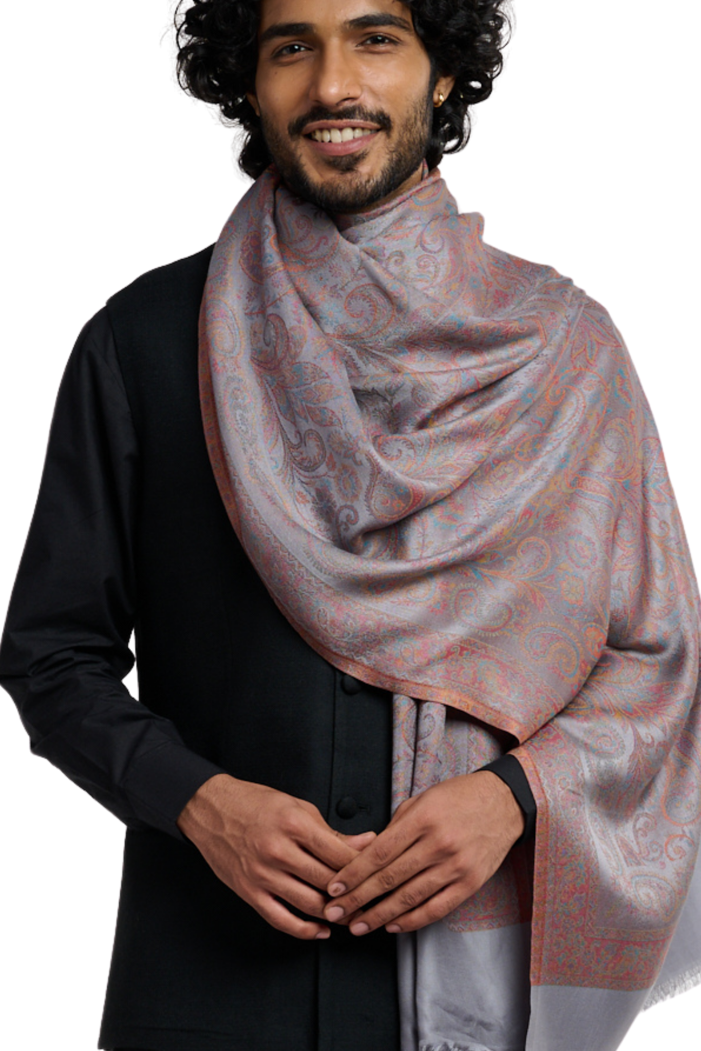 Men's Majestic Paisley Silk Jamawar Stole