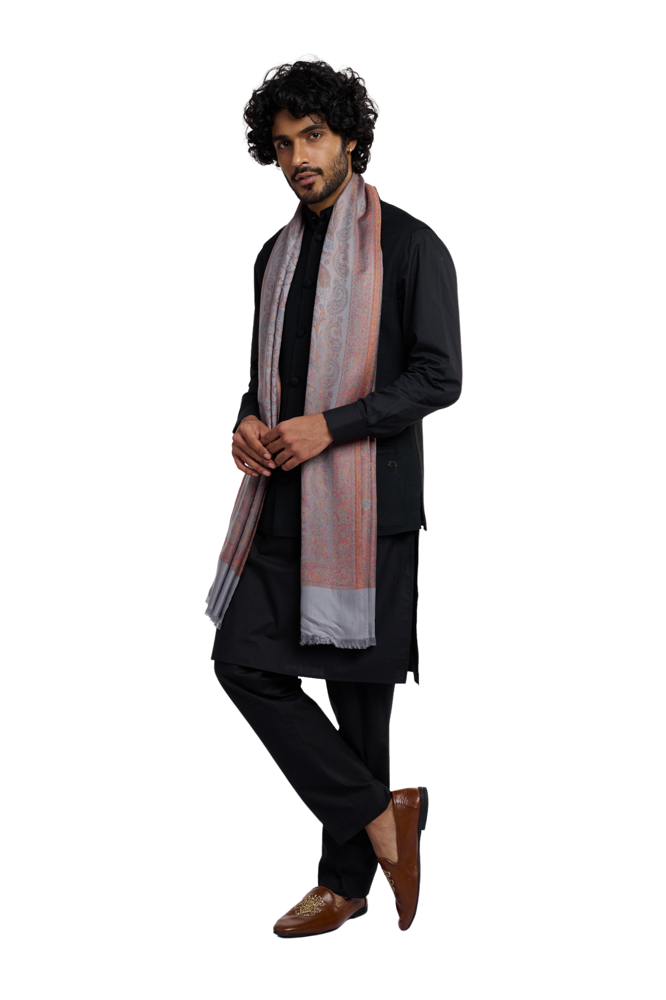 Men's Majestic Paisley Silk Jamawar Stole