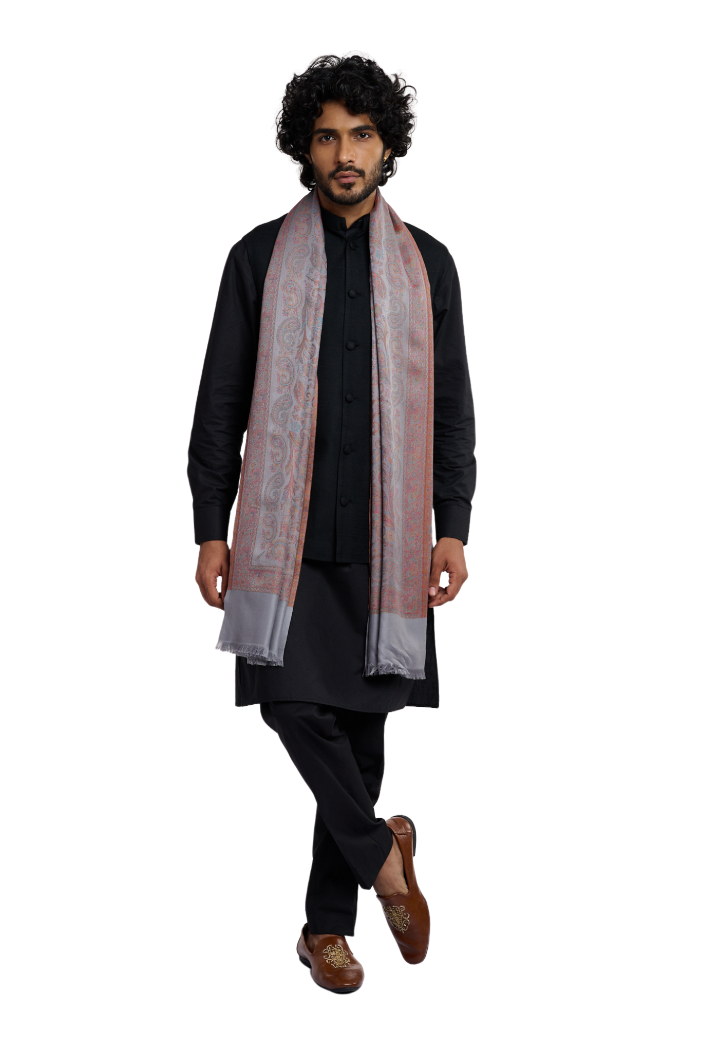 Men's Majestic Paisley Silk Jamawar Stole