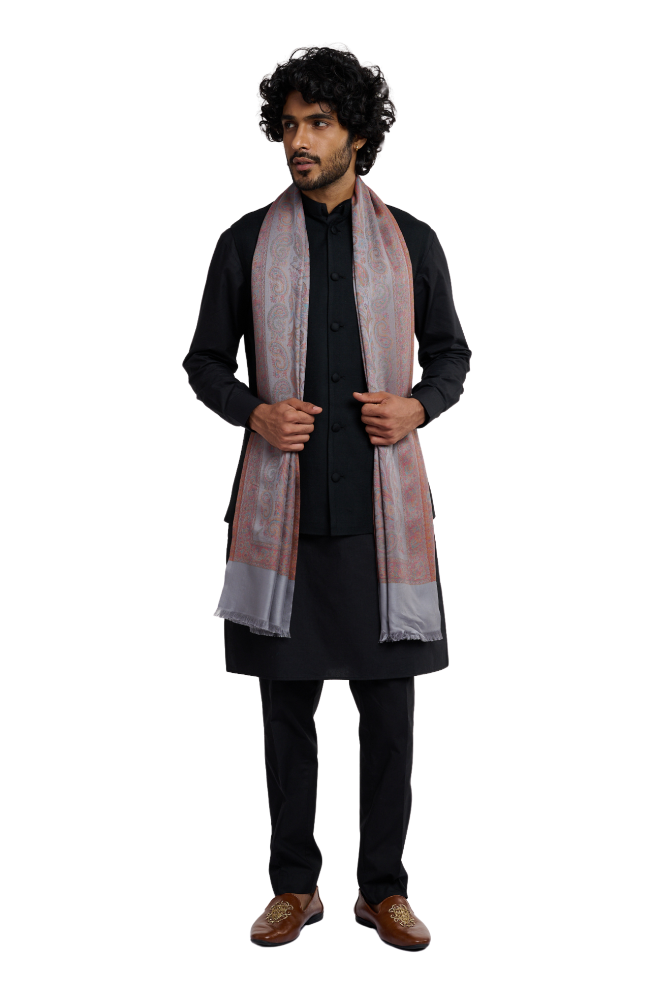 Men's Majestic Paisley Silk Jamawar Stole