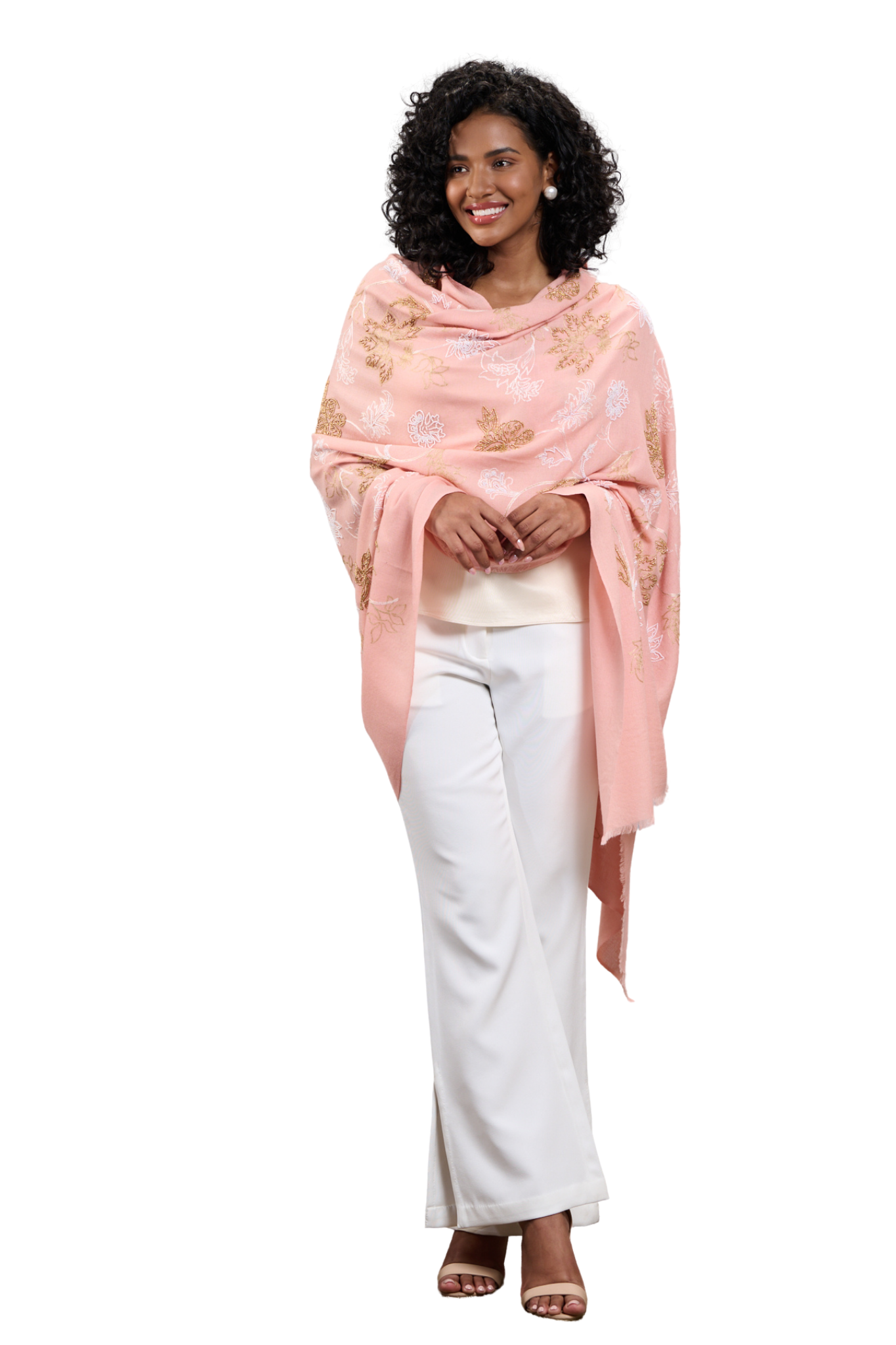 Timeless Floral Embroidered Shawl