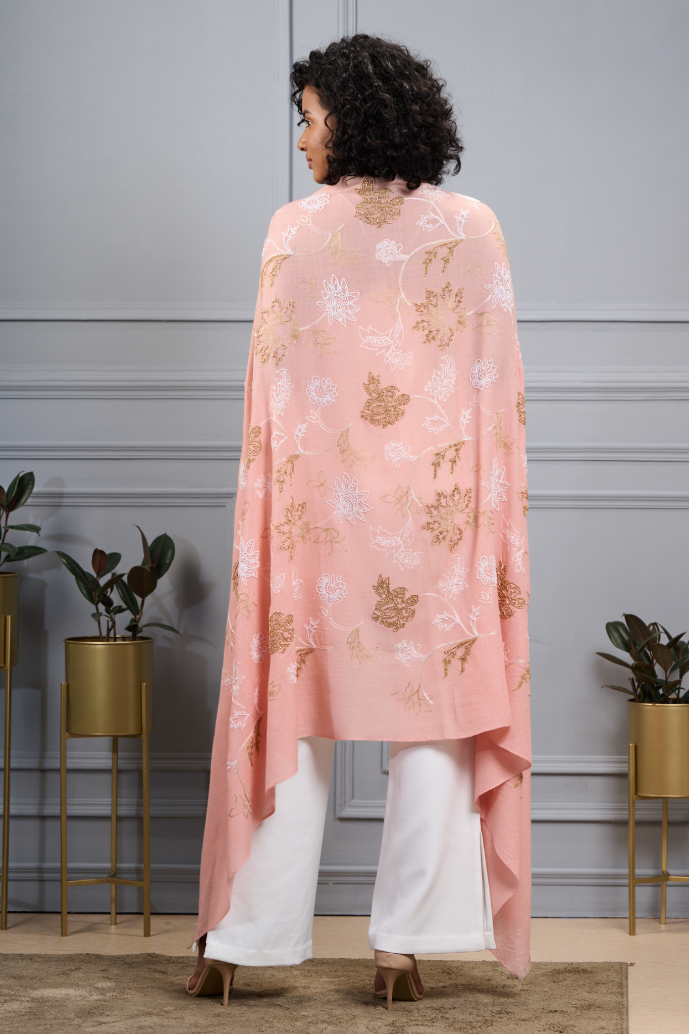 Timeless Floral Embroidered Shawl