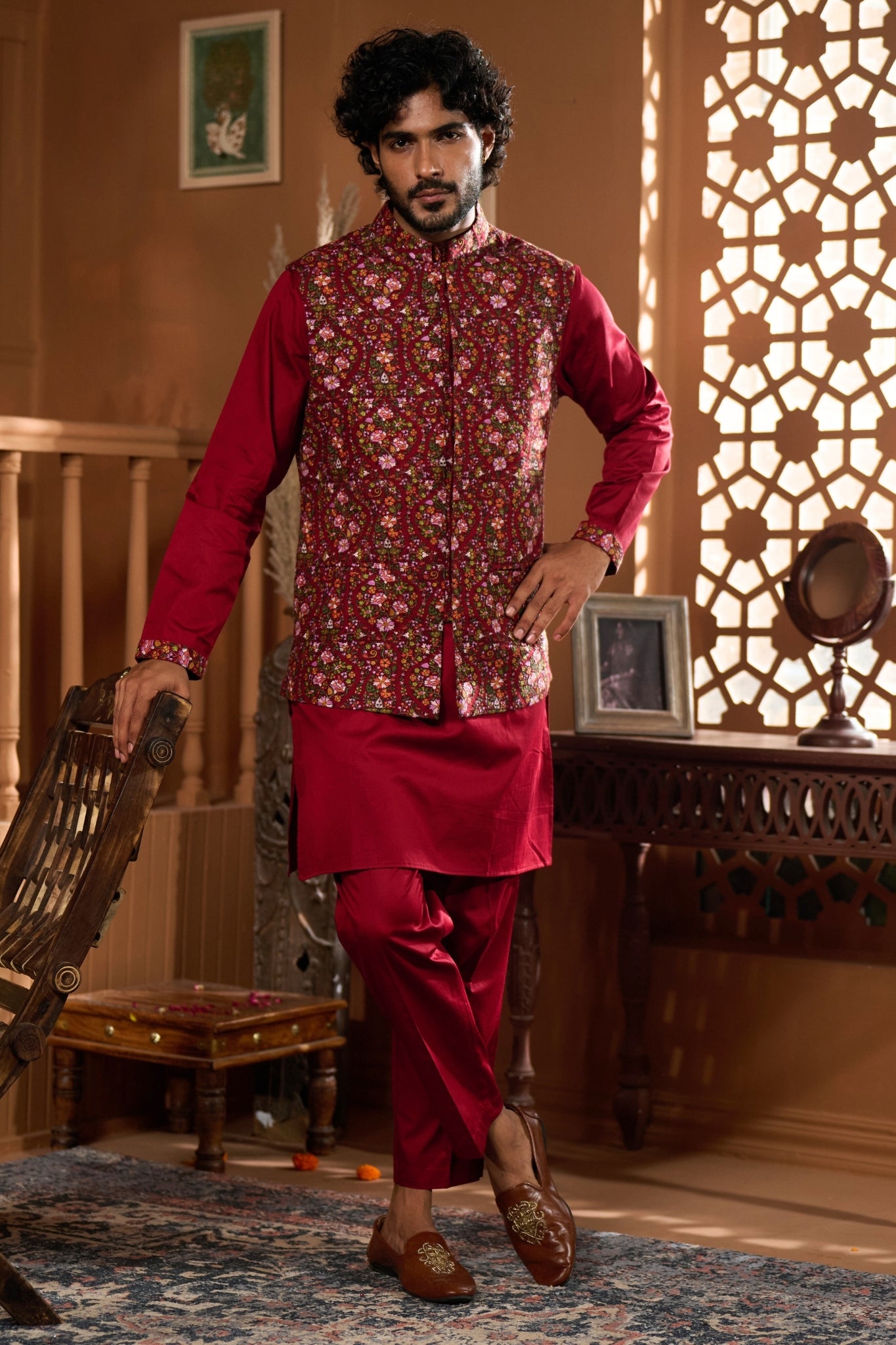 Taroob Emboidered Kashmir Gulistan Nehru Jacket