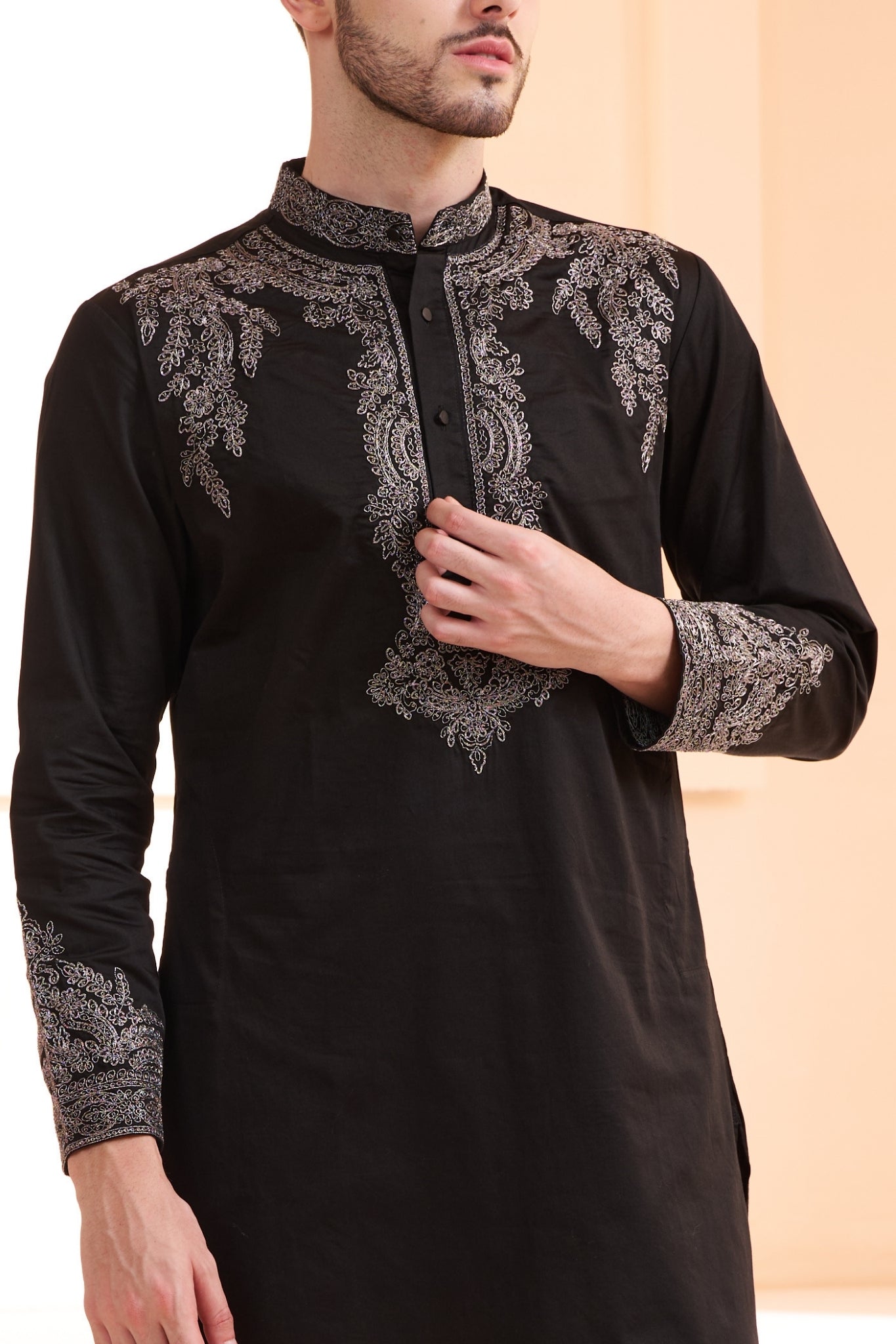 Emrboidered Zari Dori Work Kurta Pajama Set