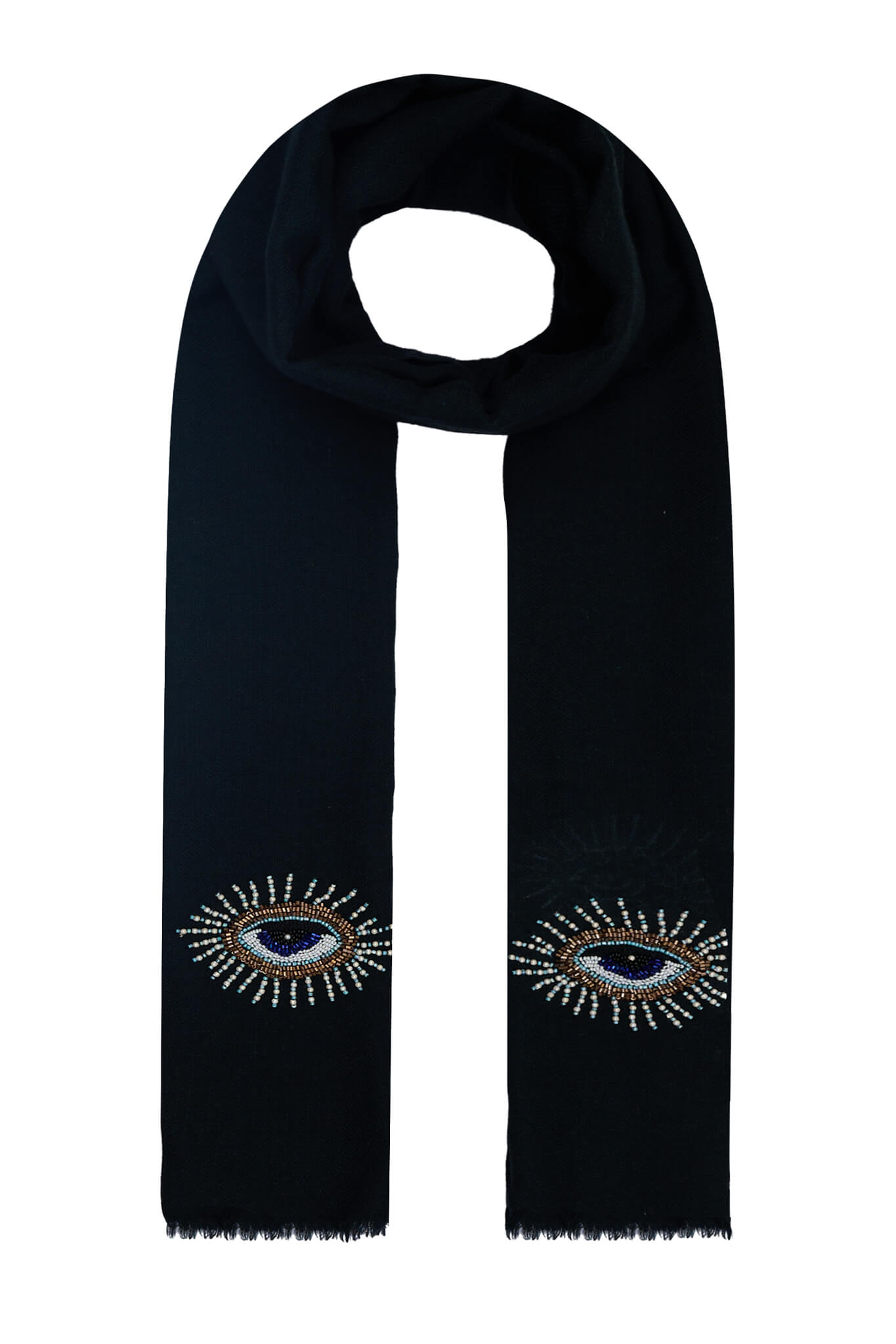 Evil Eye Embroidered Scarf