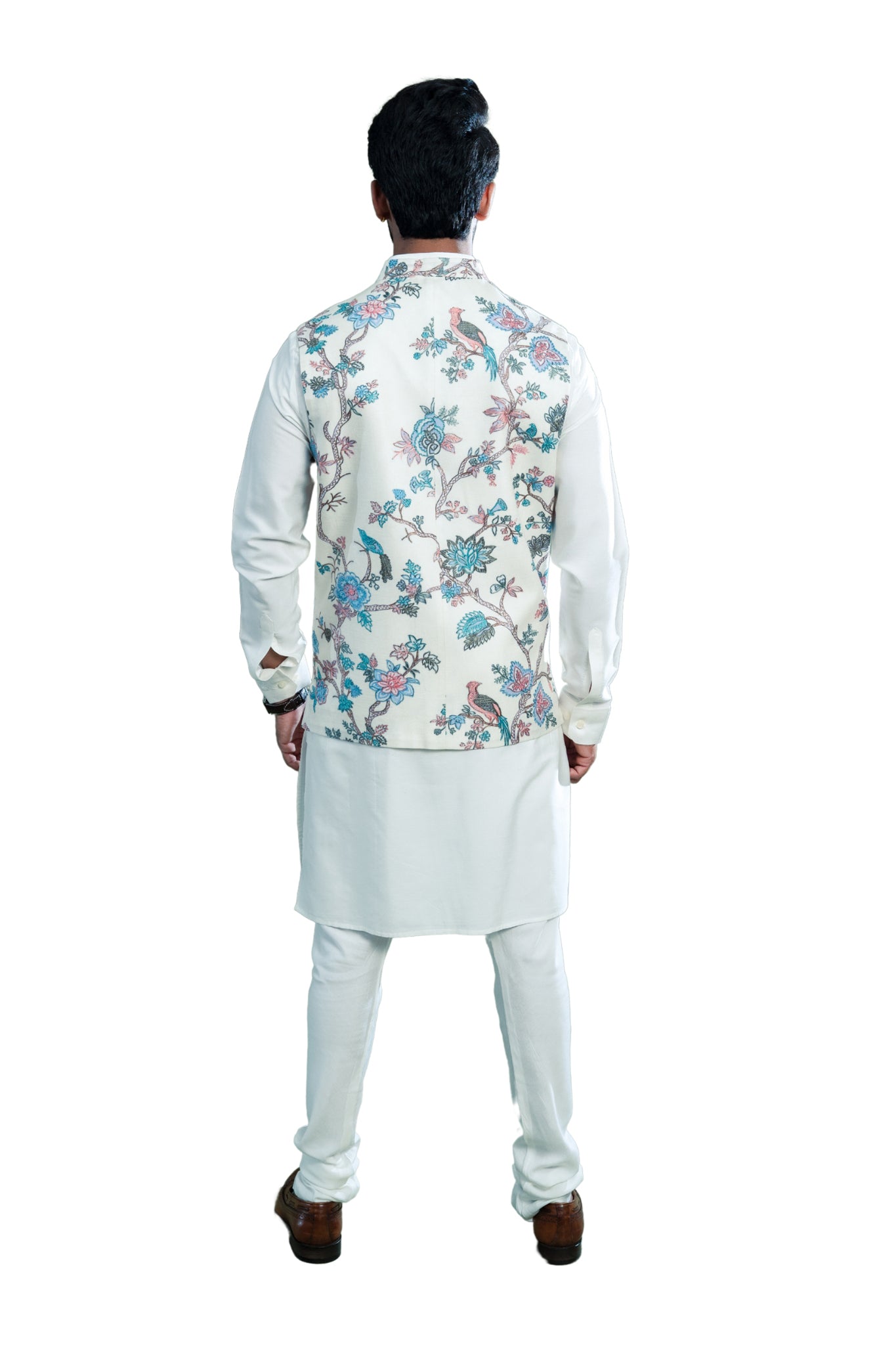 Embroidered Silk Nehru Jacket , Men's Bandi