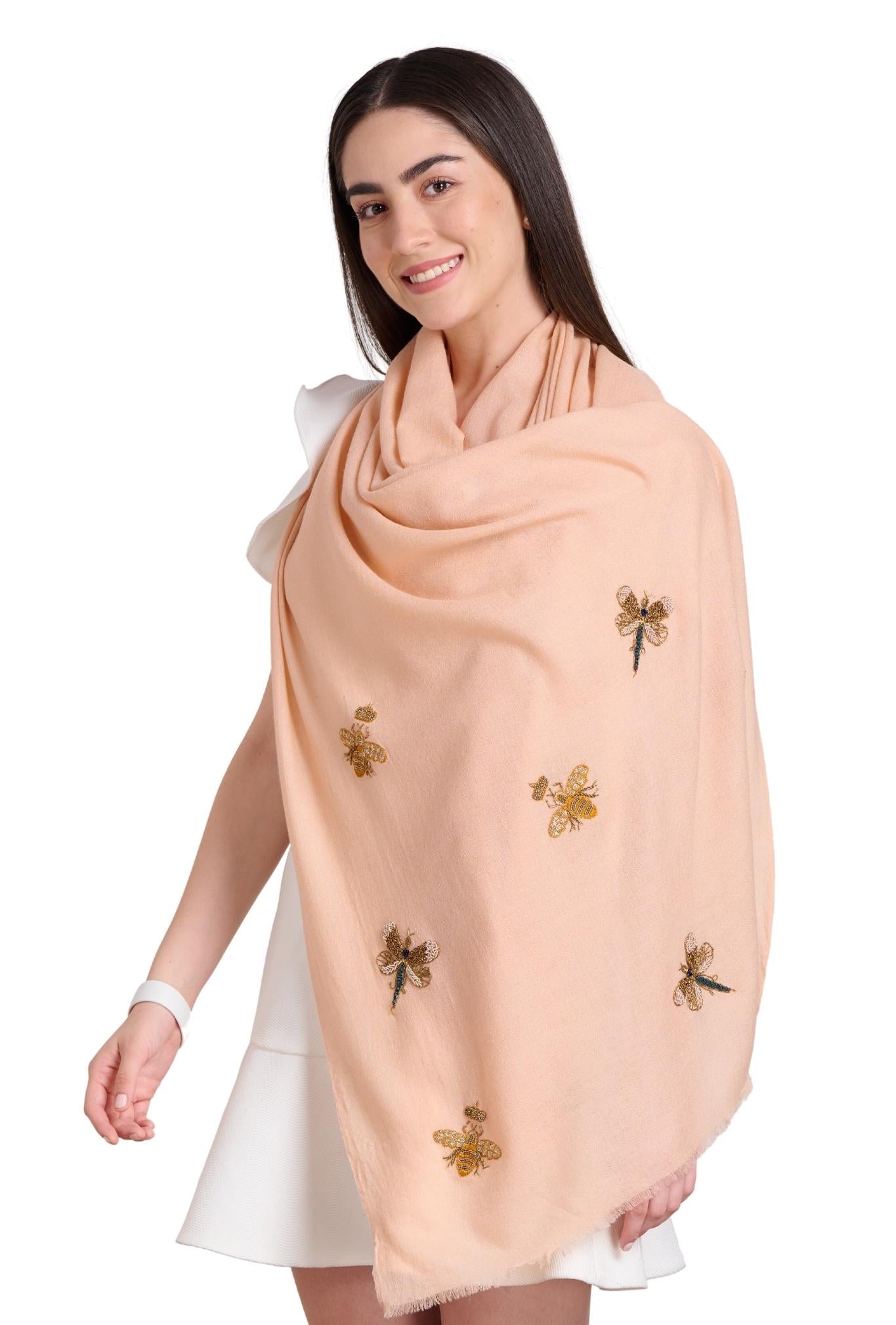 Buzzing Bees Cashmere Scarf